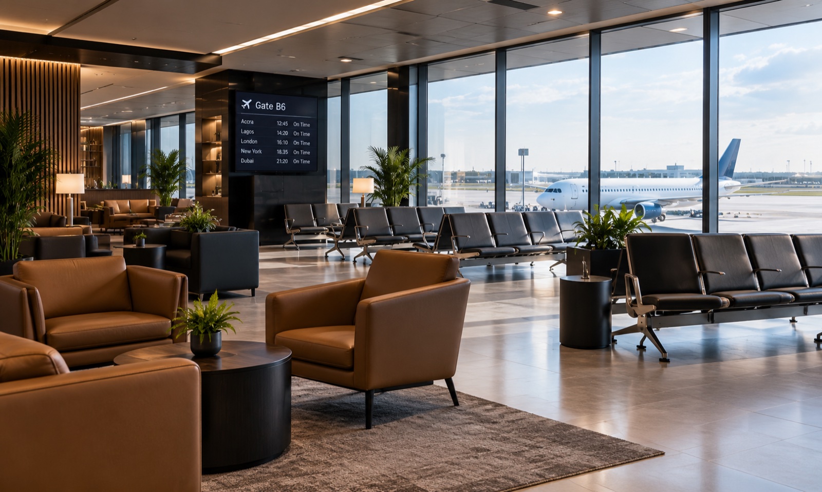Airport lounge seating area